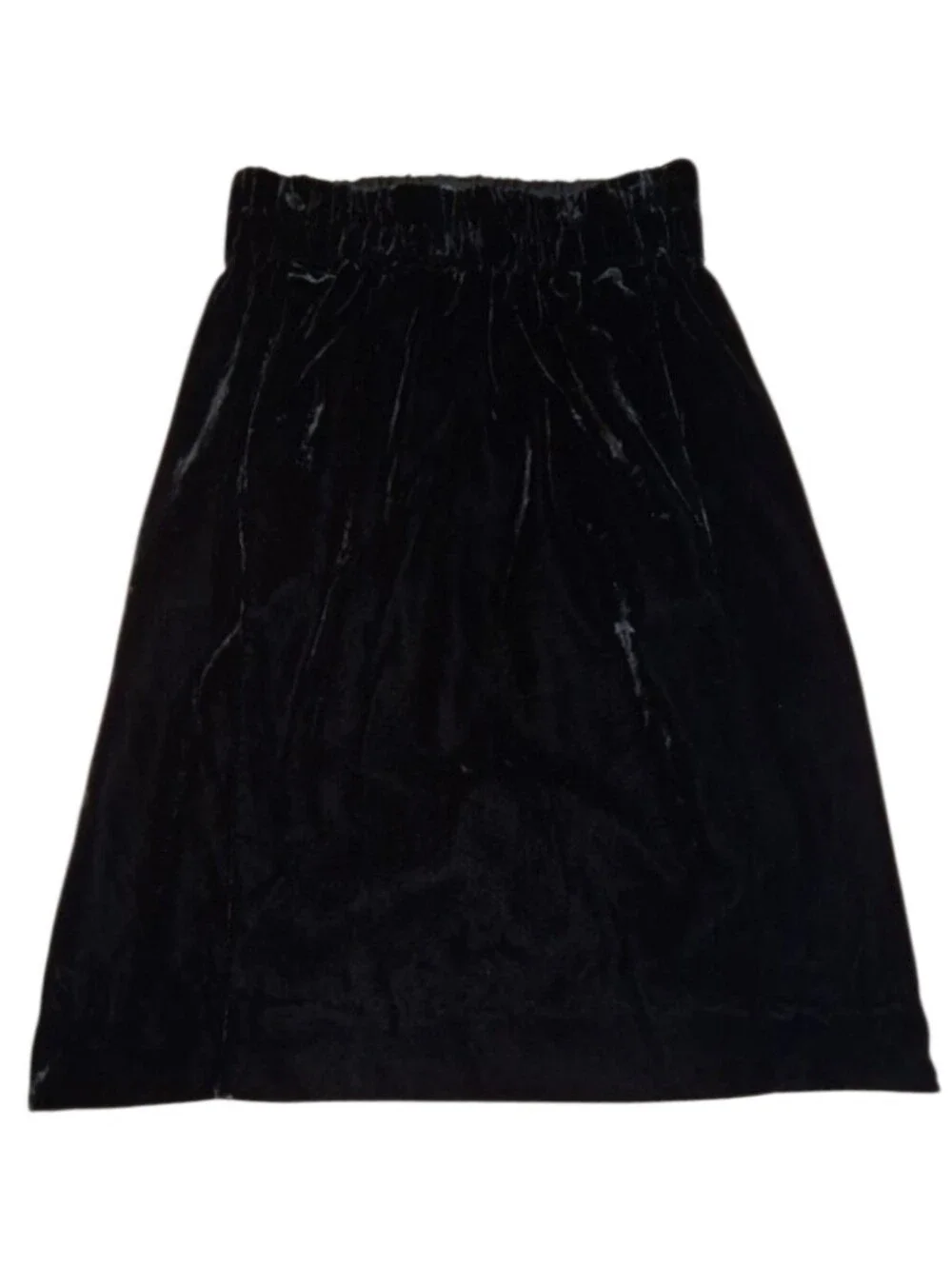 J.Crew Luxe Velvet Elastic Waist Pull-On  Knee-Length Skirt Black Small Office